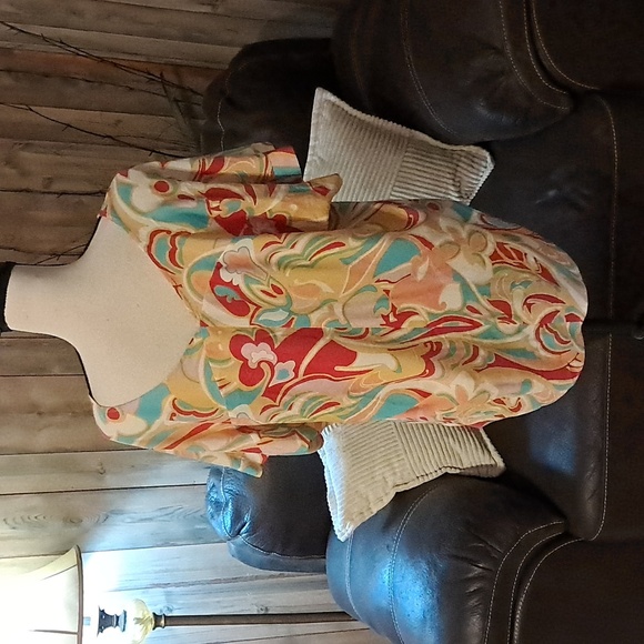 Emily Wonder Women Colorful Abstract Print Top Size Large - Picture 4 of 7